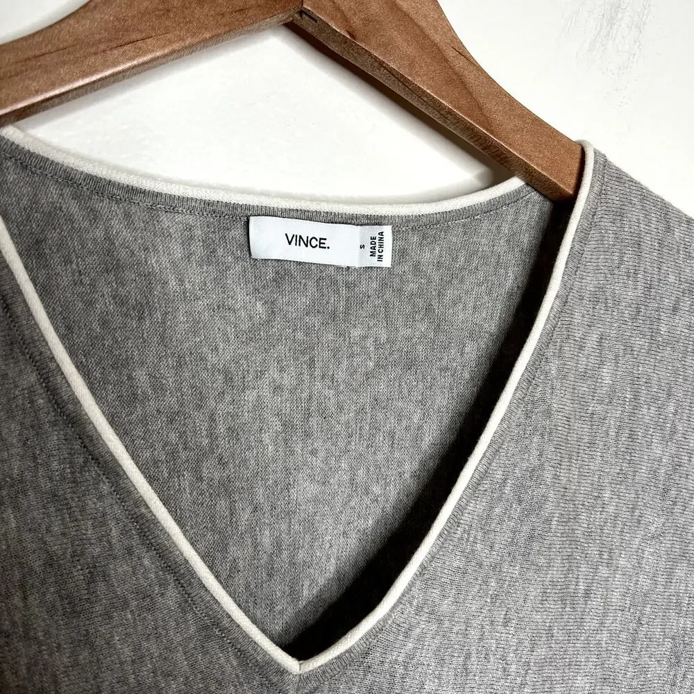 Vince Gray V Neck Sweater